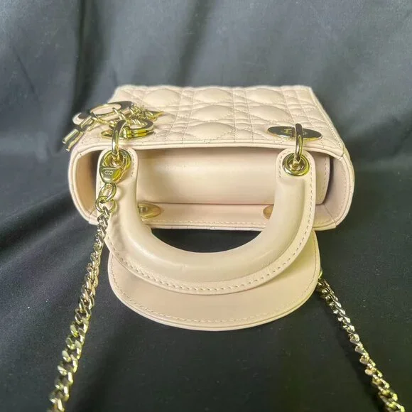 Lady Dior Mini Bag – Beige Lambskin with Gold Hardware - Picture 6 of 16